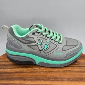 Gravity Defyer Gdefy Shoes Womens 6.5 Gray Mint Teal Walking Orthopedic Sneakers
